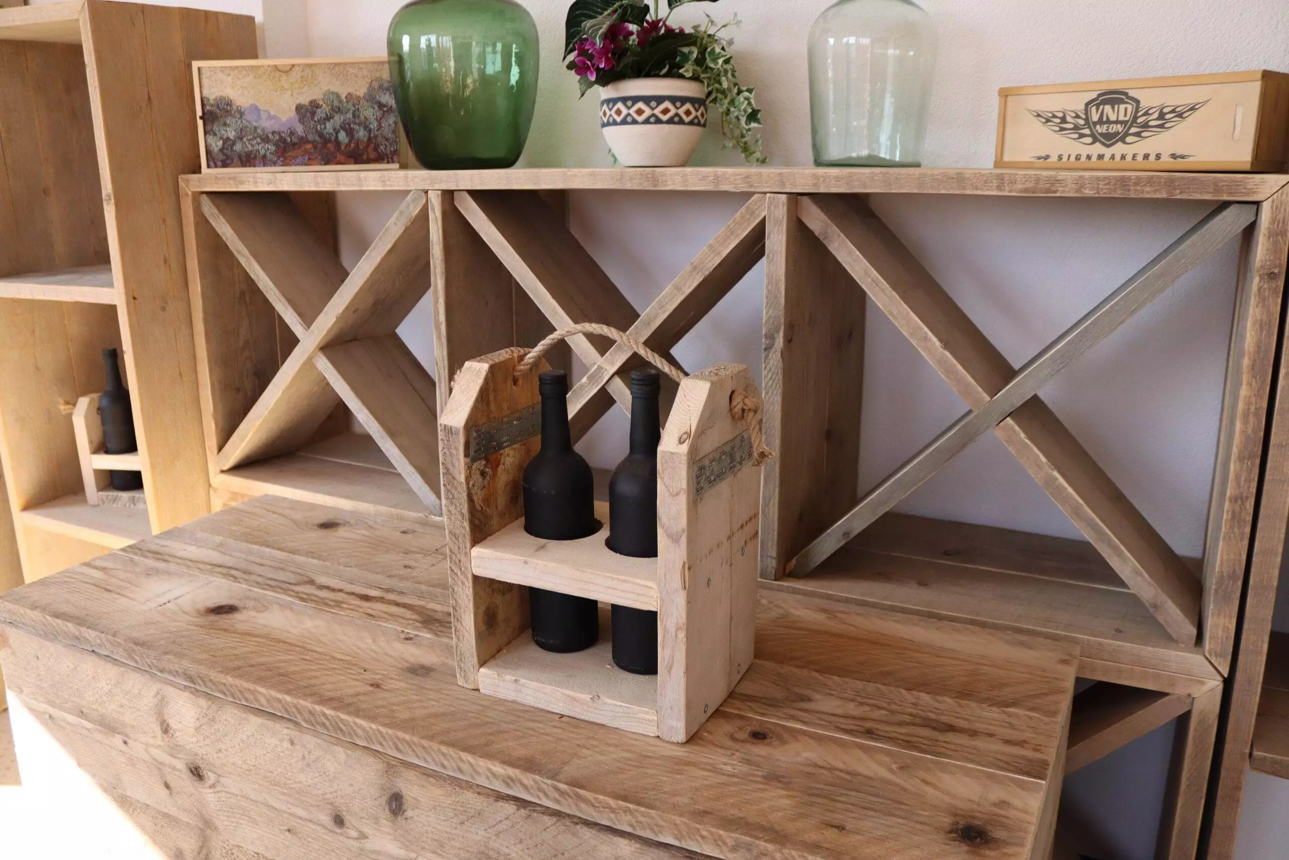 open wijnfleshouder 2 flessen